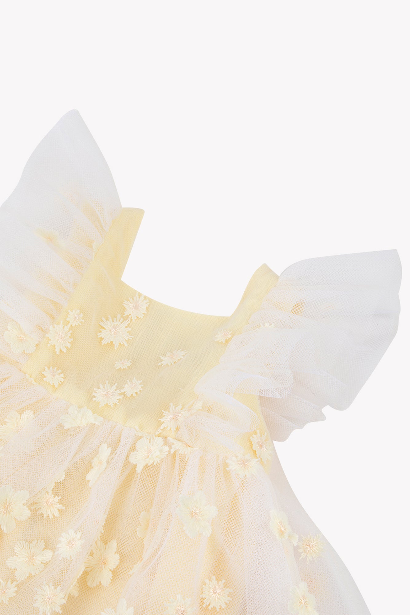 Vestido - Amarillo flores de tul