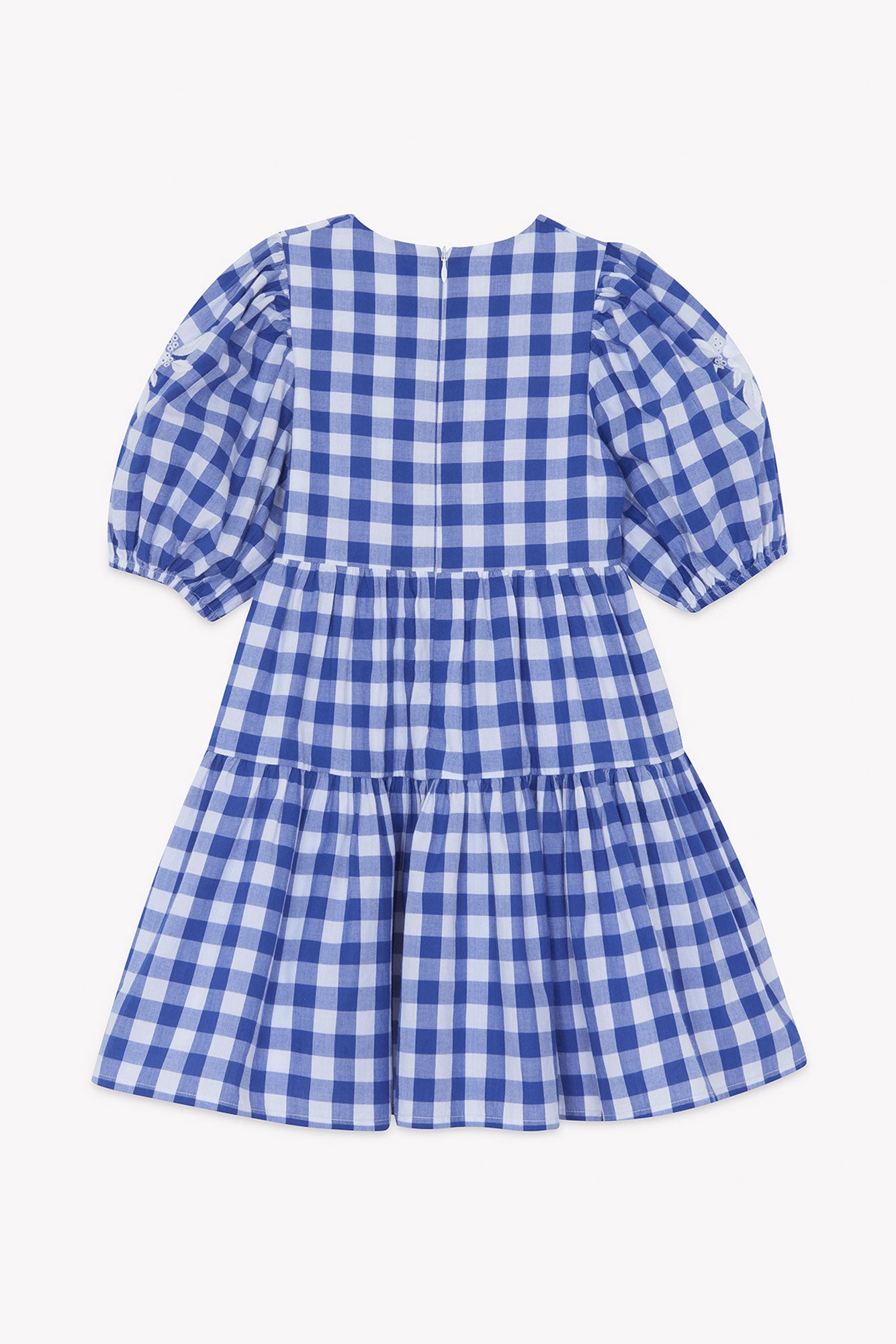 Kleid - Blau elektrisches Muster Zweifarbiges Gingham