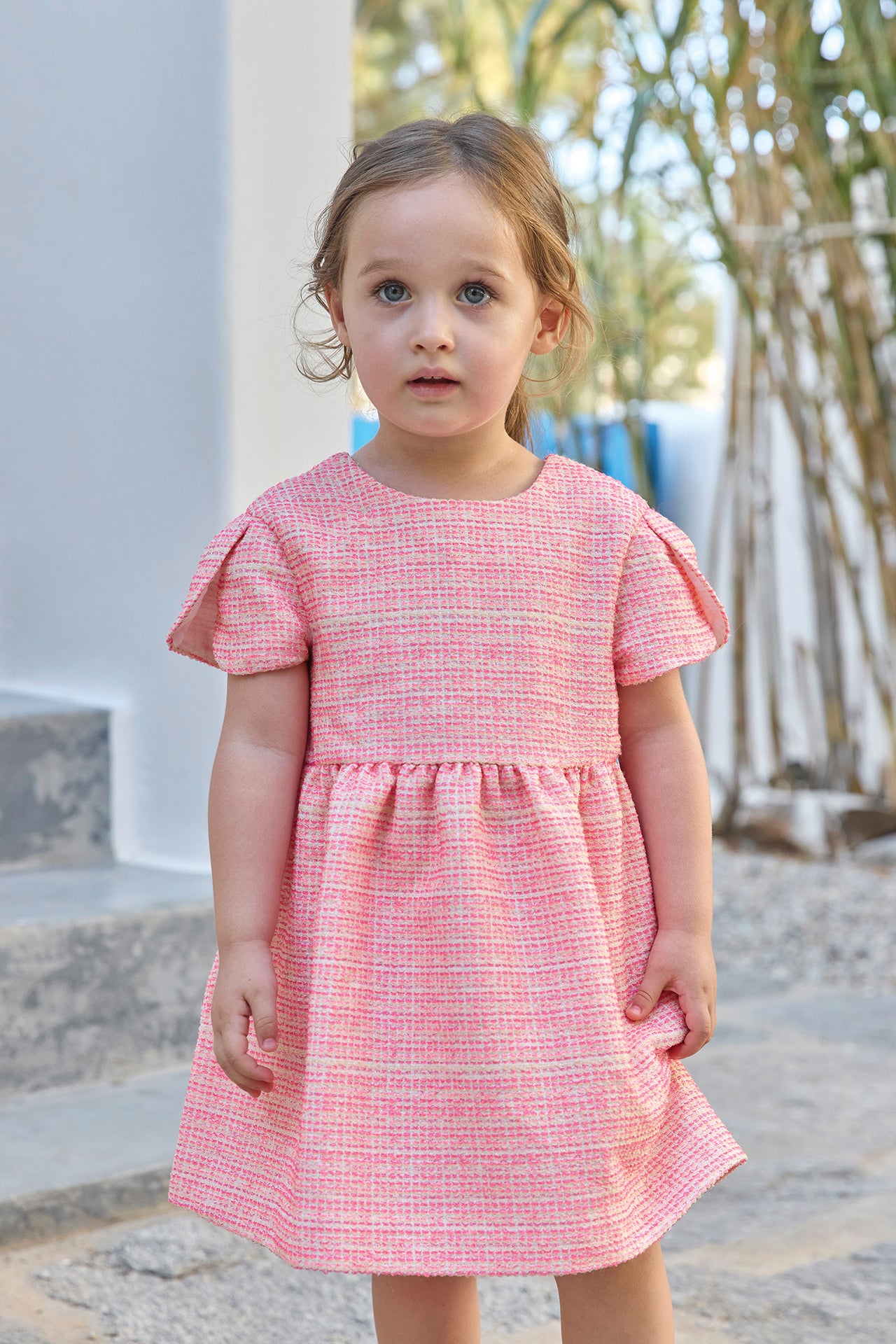 Vestido - Rosa tweed jacquard