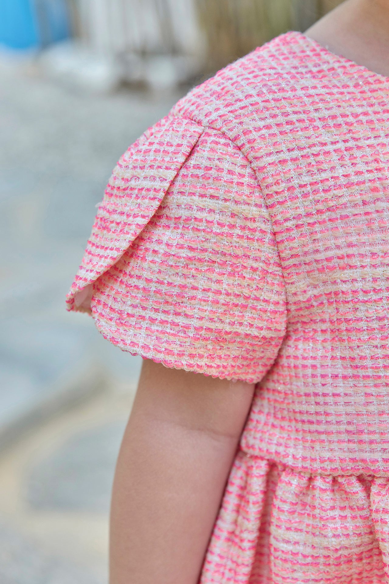 Vestido - Rosa tweed jacquard