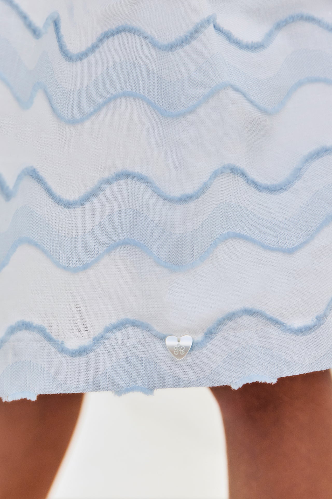 Jurk - Azuurblauw golfpatroon