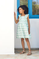 Robe - Vert motif vague