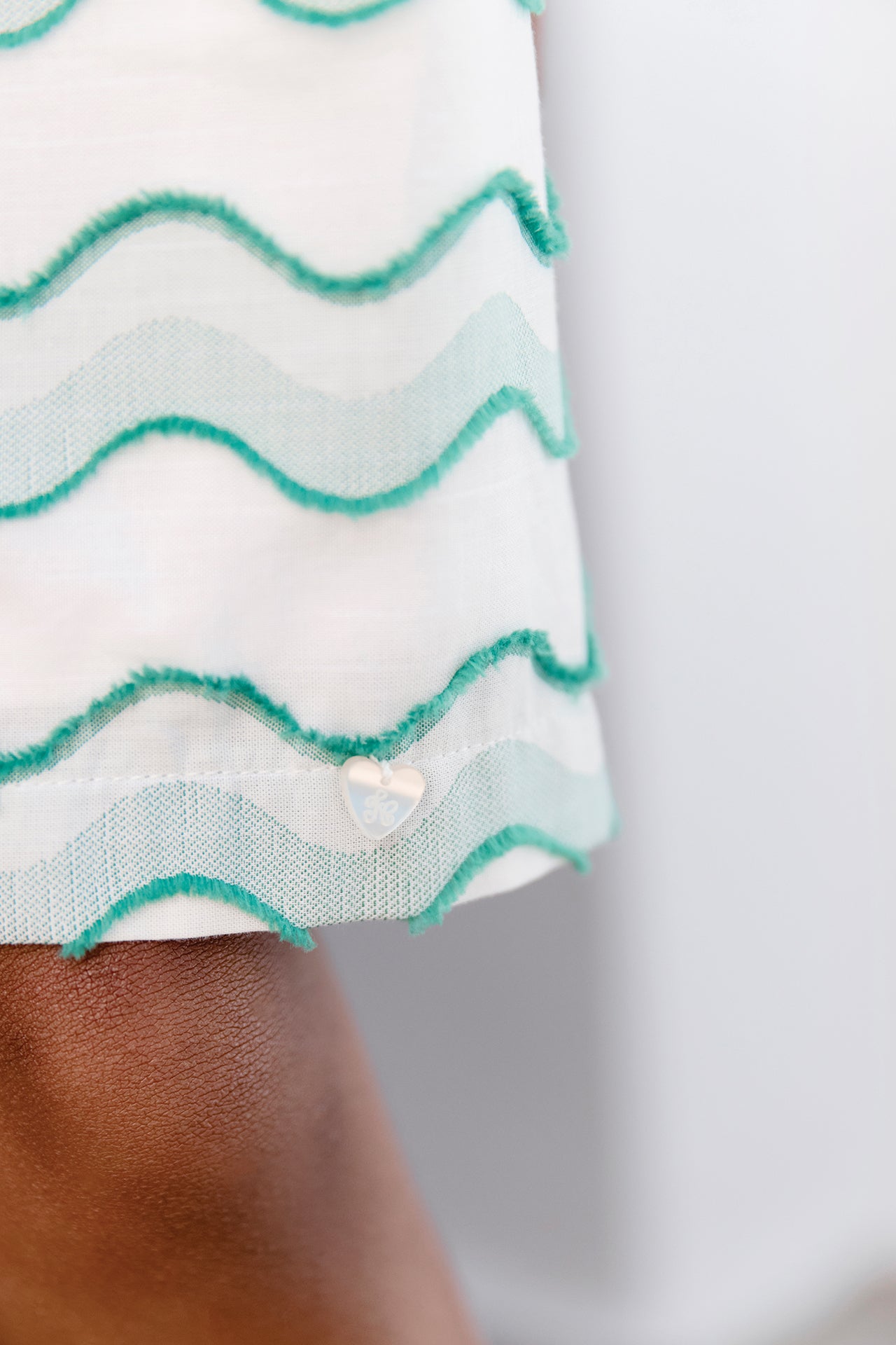 Robe - Vert motif vague