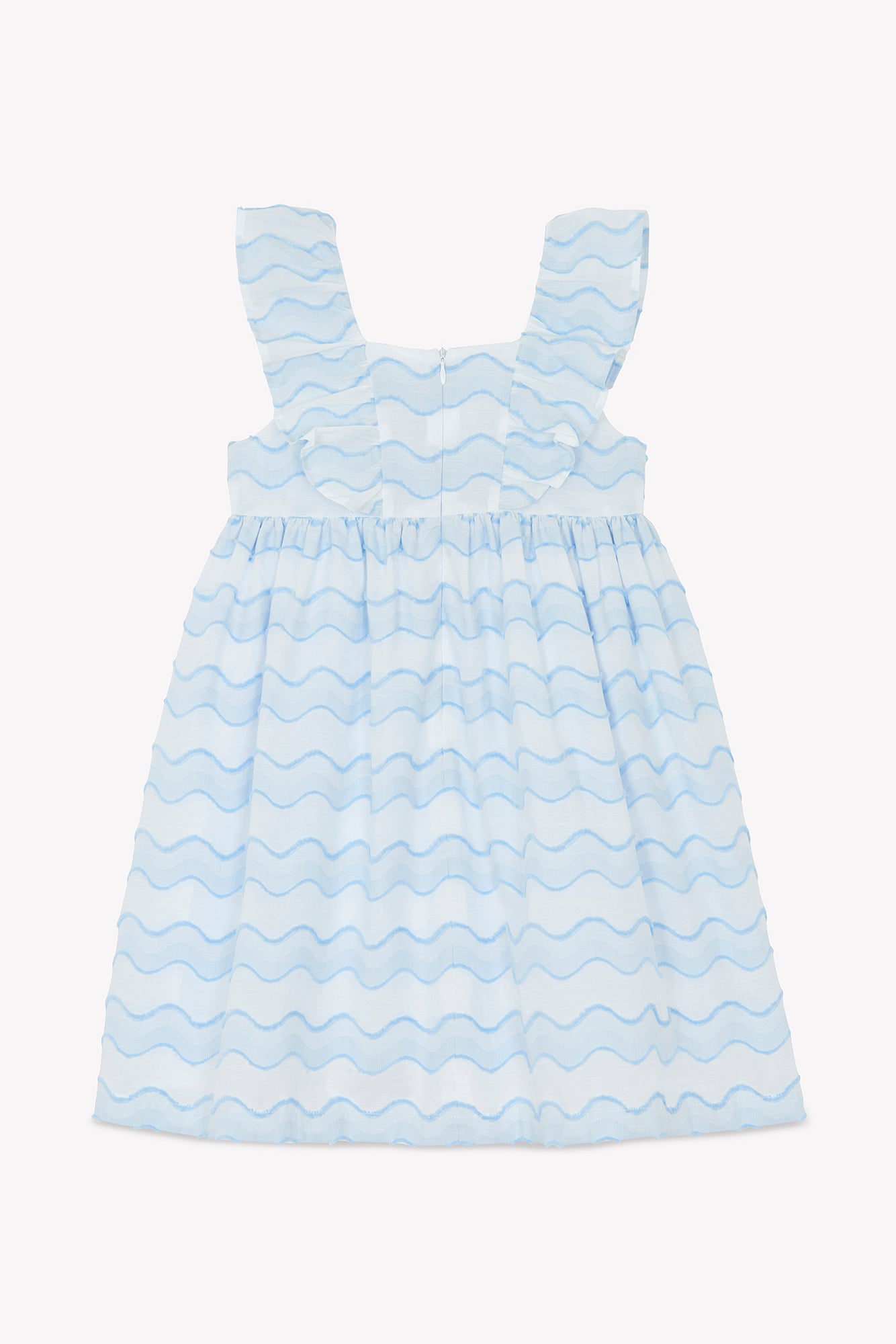 Jurk - Azuurblauw golfpatroon