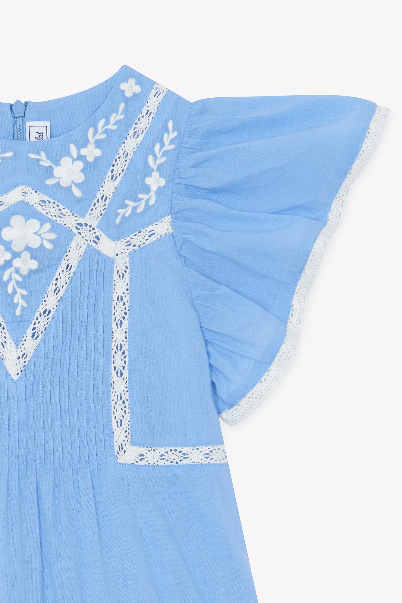 Kleid – Azurblaue Baumwolle Spitze