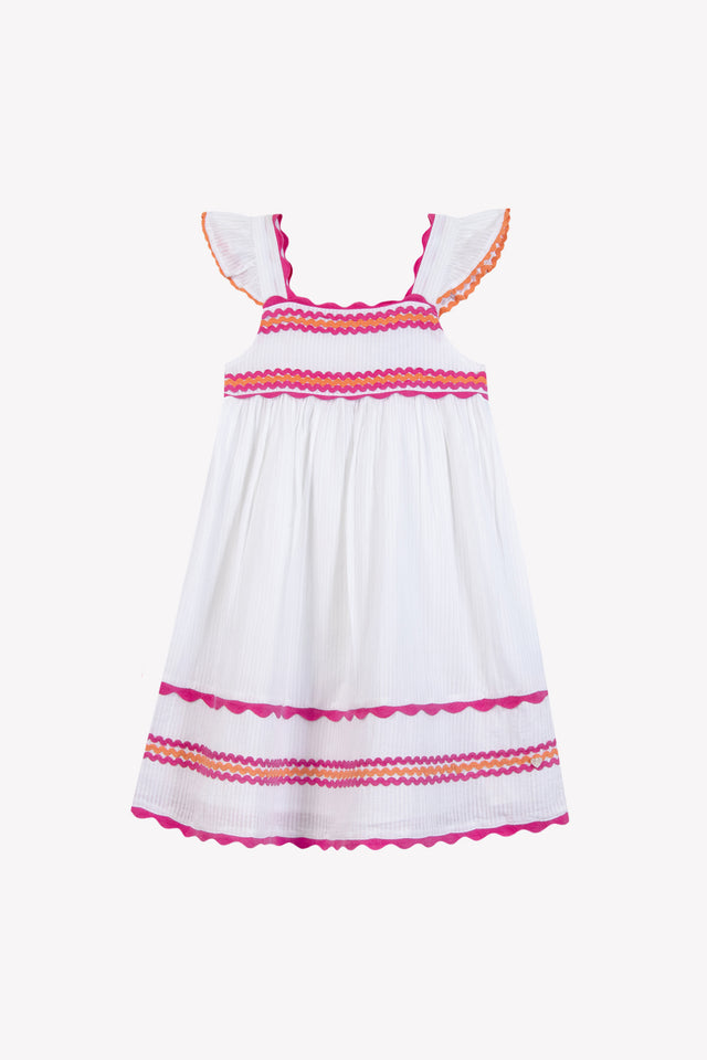 Robe - Blanc coton festonné - Image principale