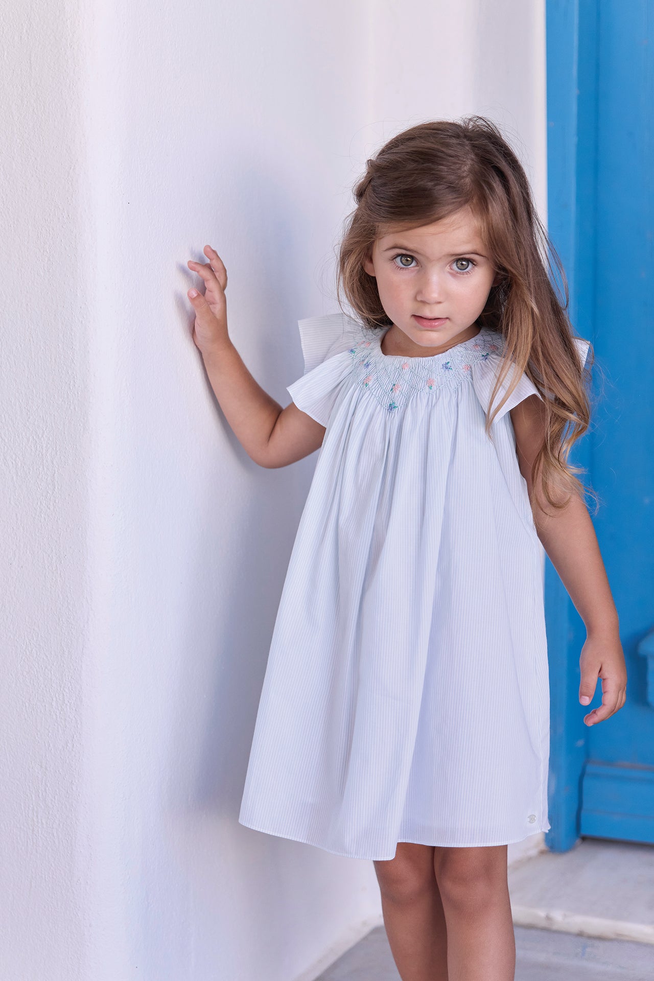 Dress - Blue cotton smock