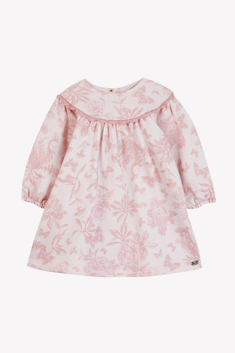 Robe - Rose coton imprimé inspiration Toile de Jouy - Image principale