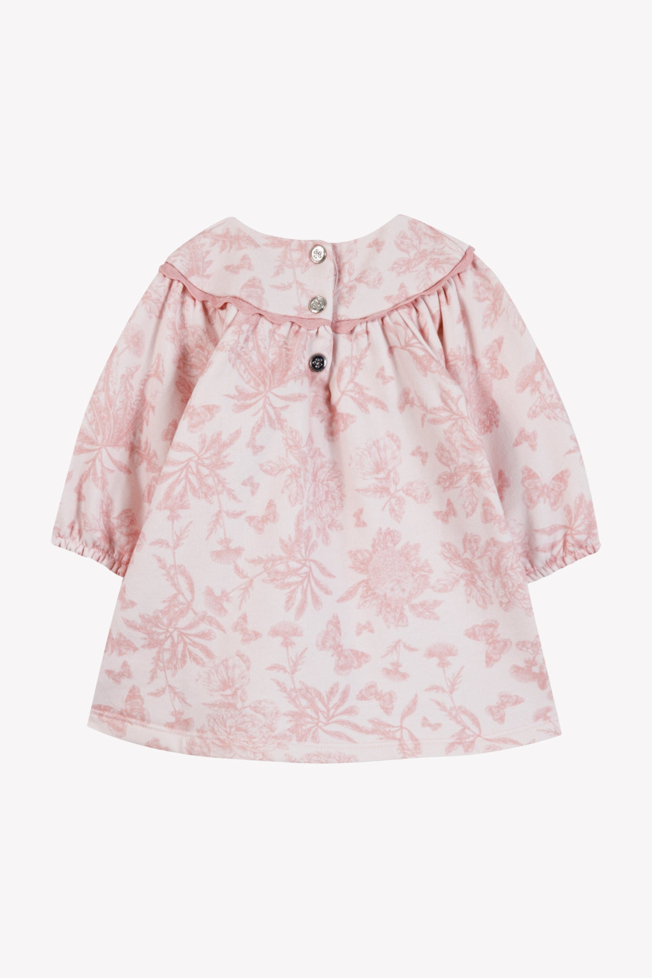 Robe - Rose molleton imprimé inspiration Toile de Jouy