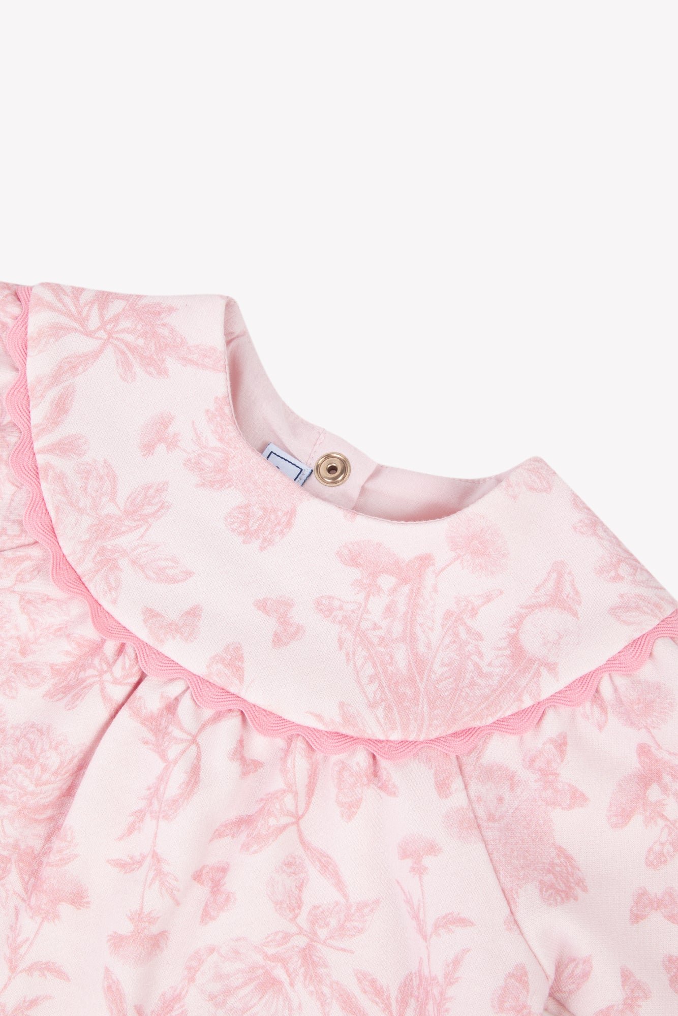 Robe - Rose molleton imprimé illustration Toile de Jouy