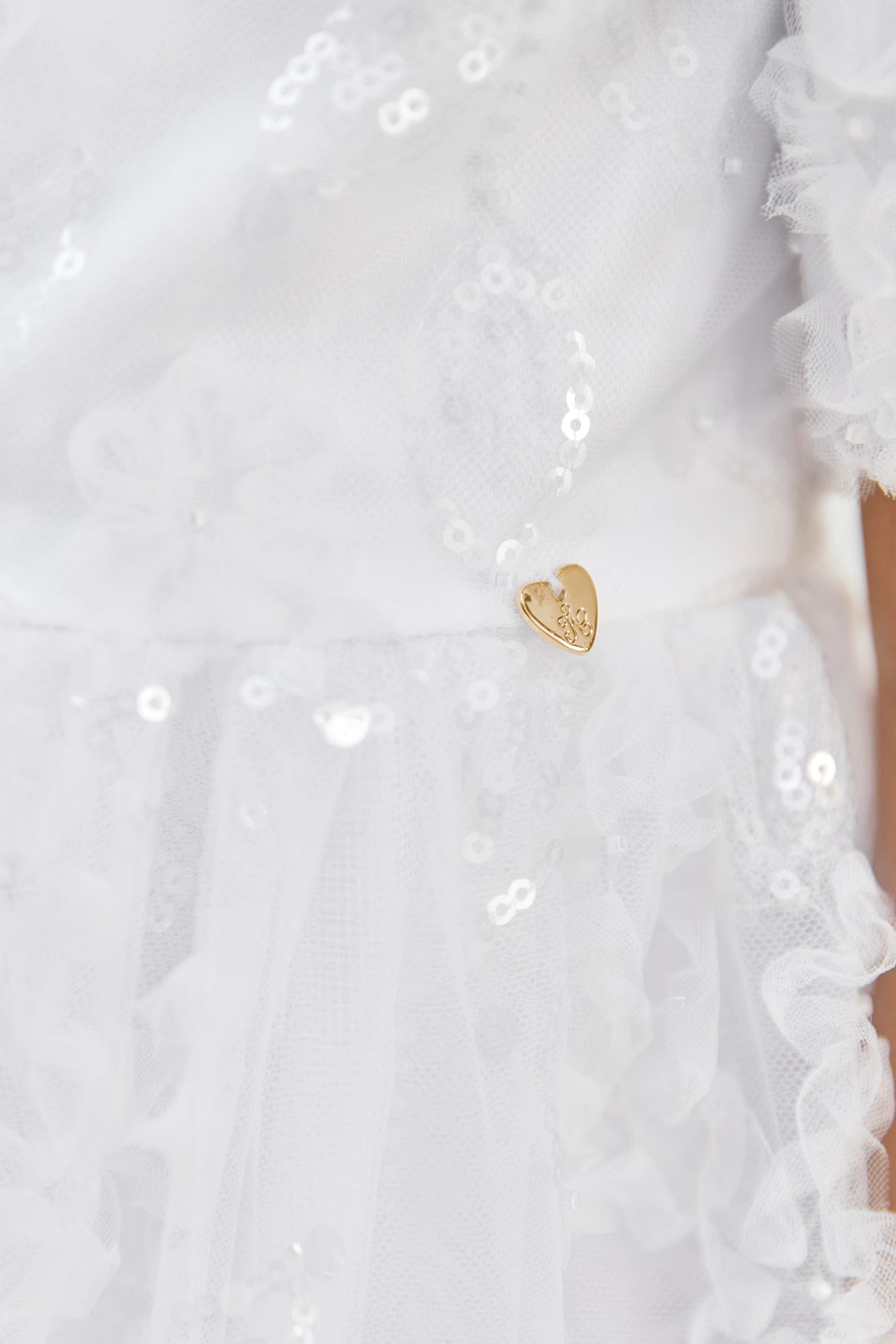 Jurk - Wit pailletten Ceremonie