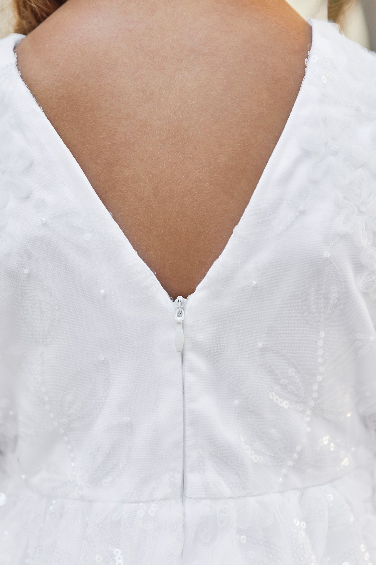 Jurk - Wit pailletten Ceremonie