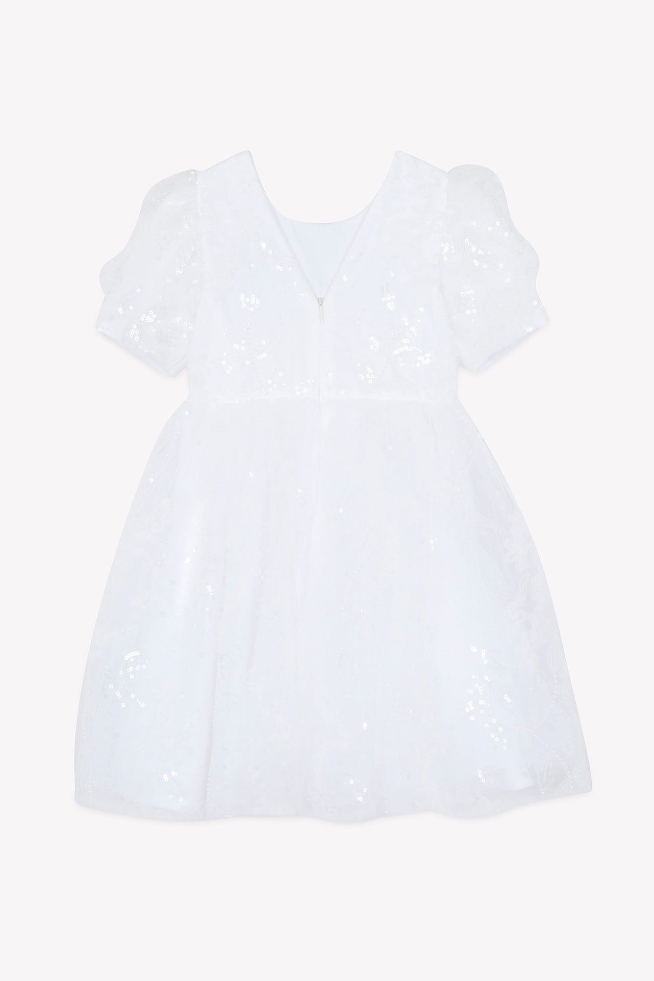 Jurk - Wit pailletten Ceremonie