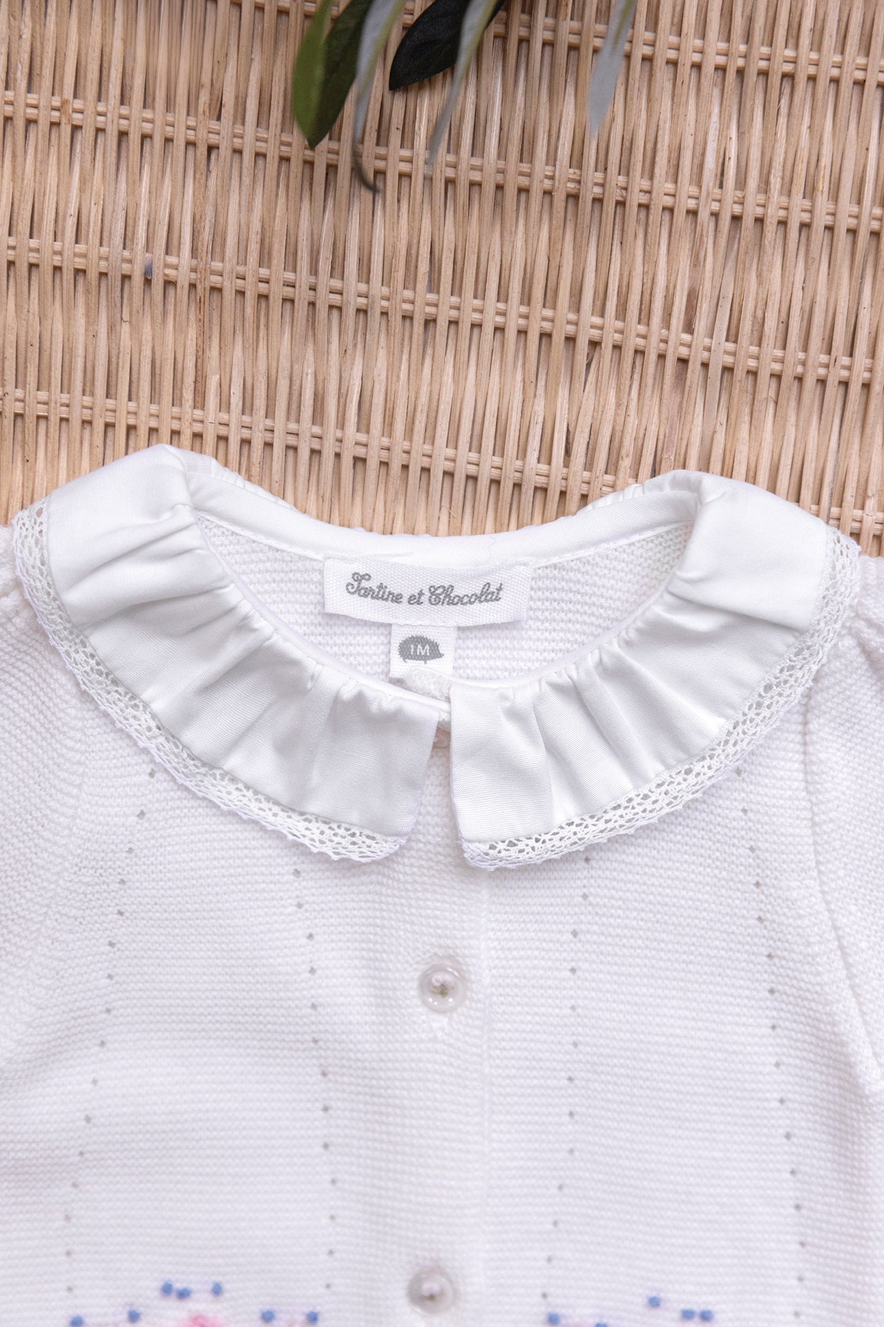 Jumpsuit long - Ecru cotton flowers