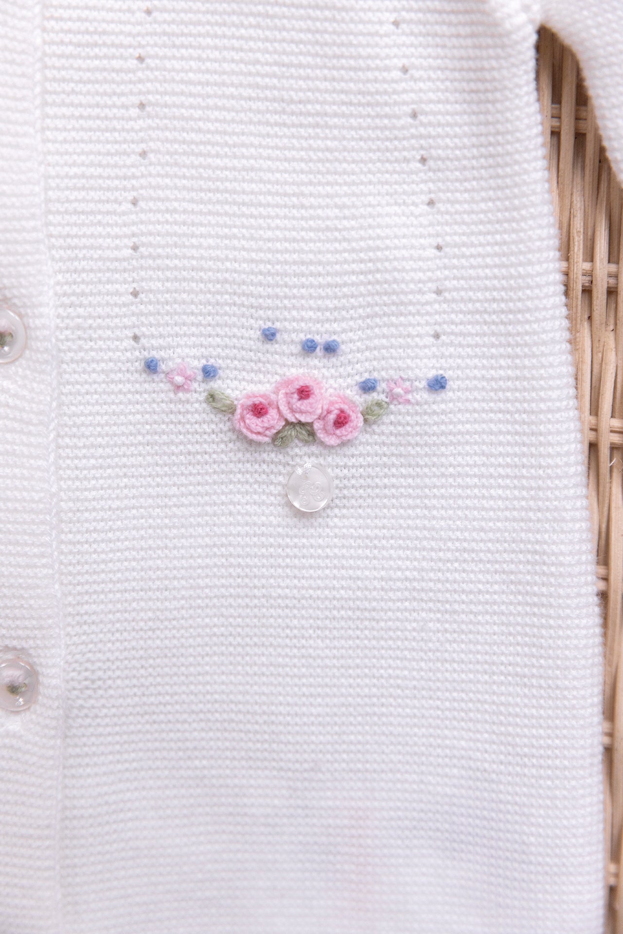 Jumpsuit long - Ecru cotton flowers