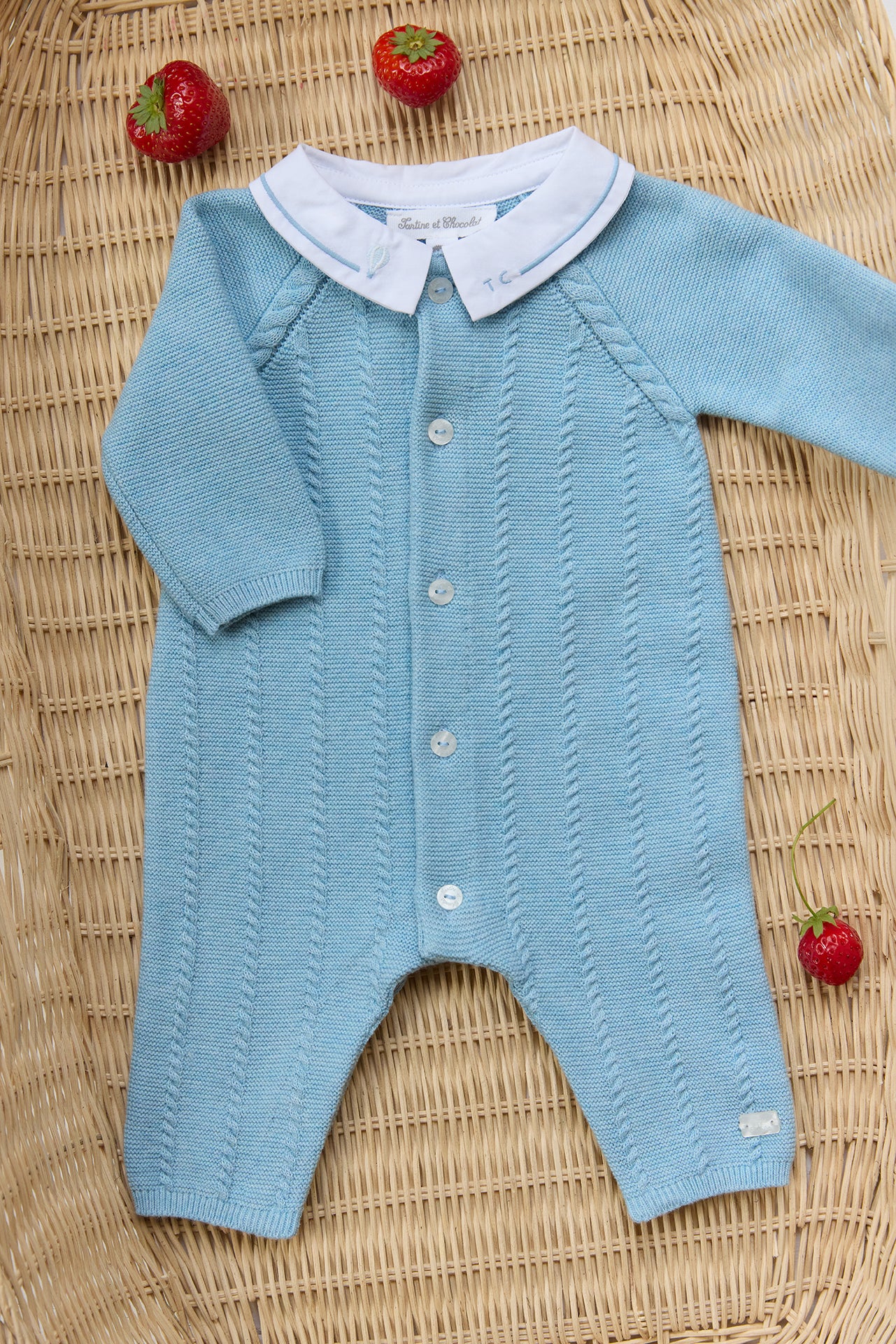 Langer Overall - Blau Horizont-Heide-Baumwolle