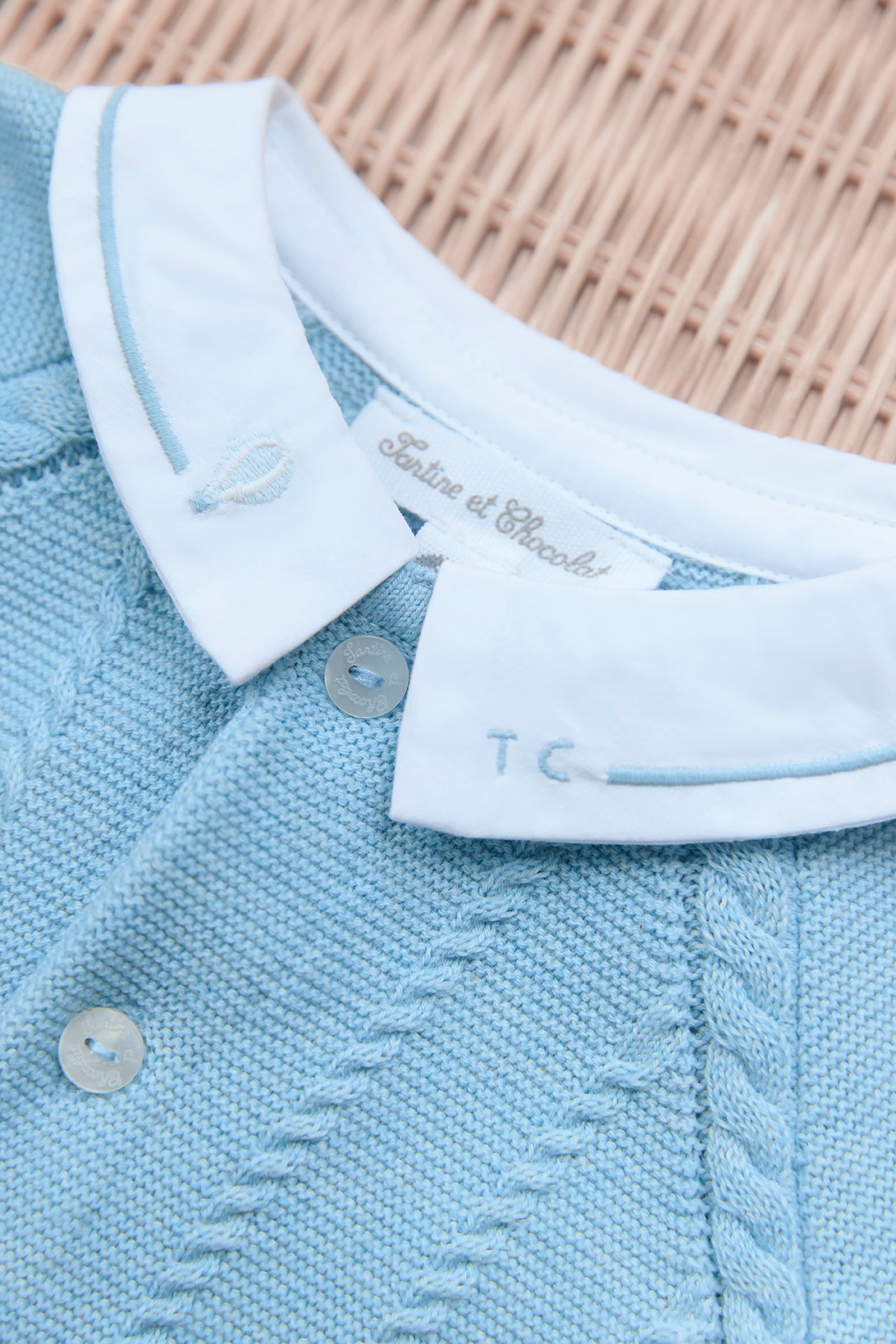 Combinaison longue - Bleu horizon chiné coton