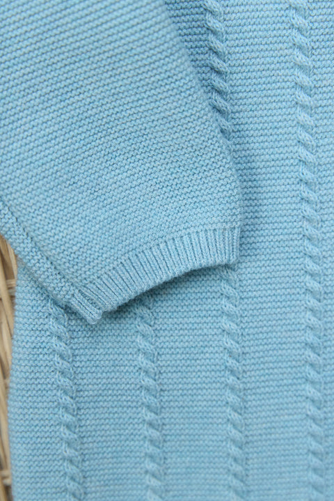 Langer Overall - Blau Horizont-Heide-Baumwolle - Image principale