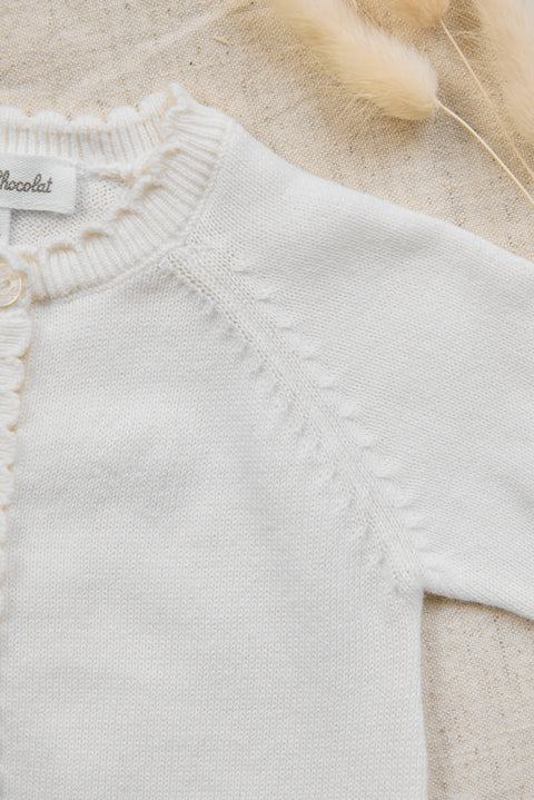 Langer Overall - Ecru Baumwolle Zopf - Image principale