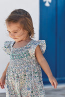 Lange jumpsuit - Blauw Gedruktstof Liberty