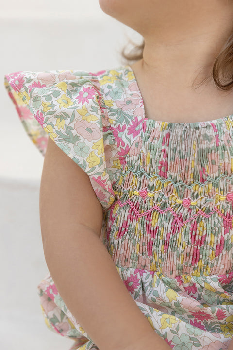 Completo lungo - Tessuto stampato in cotone agrumi Liberty - Image principale