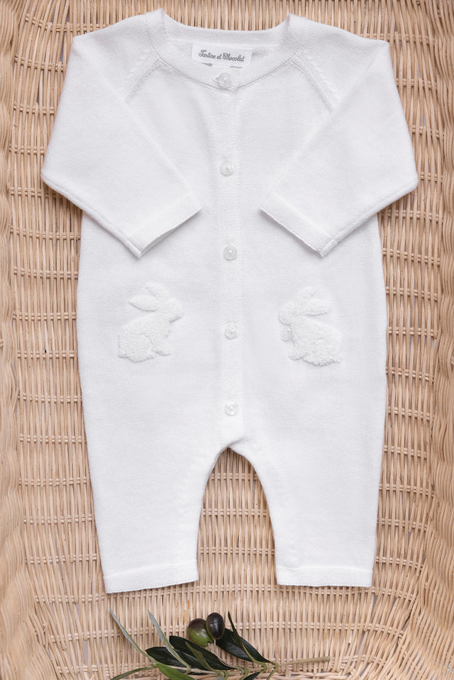 Combinaison longue - Ecru coton lapin - Image principale