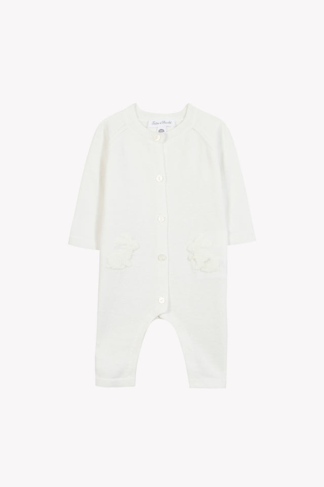 Langer Overall - Ecru Baumwollkaninchen - Image principale