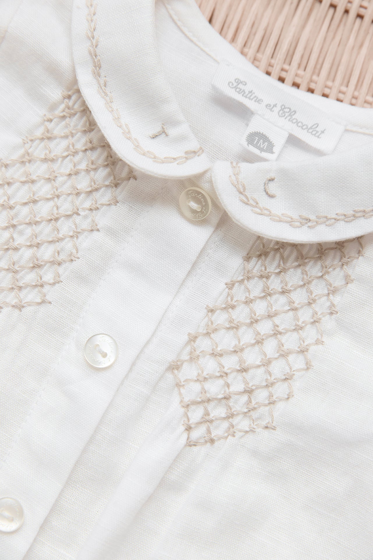 Completo breve - Madreperla  grembiule di cotone