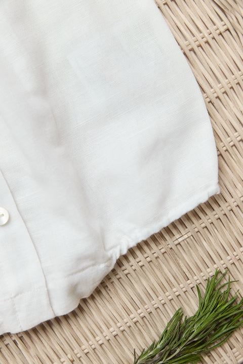 Kurzer Overall - Ecru Baumwollkittel - Image principale