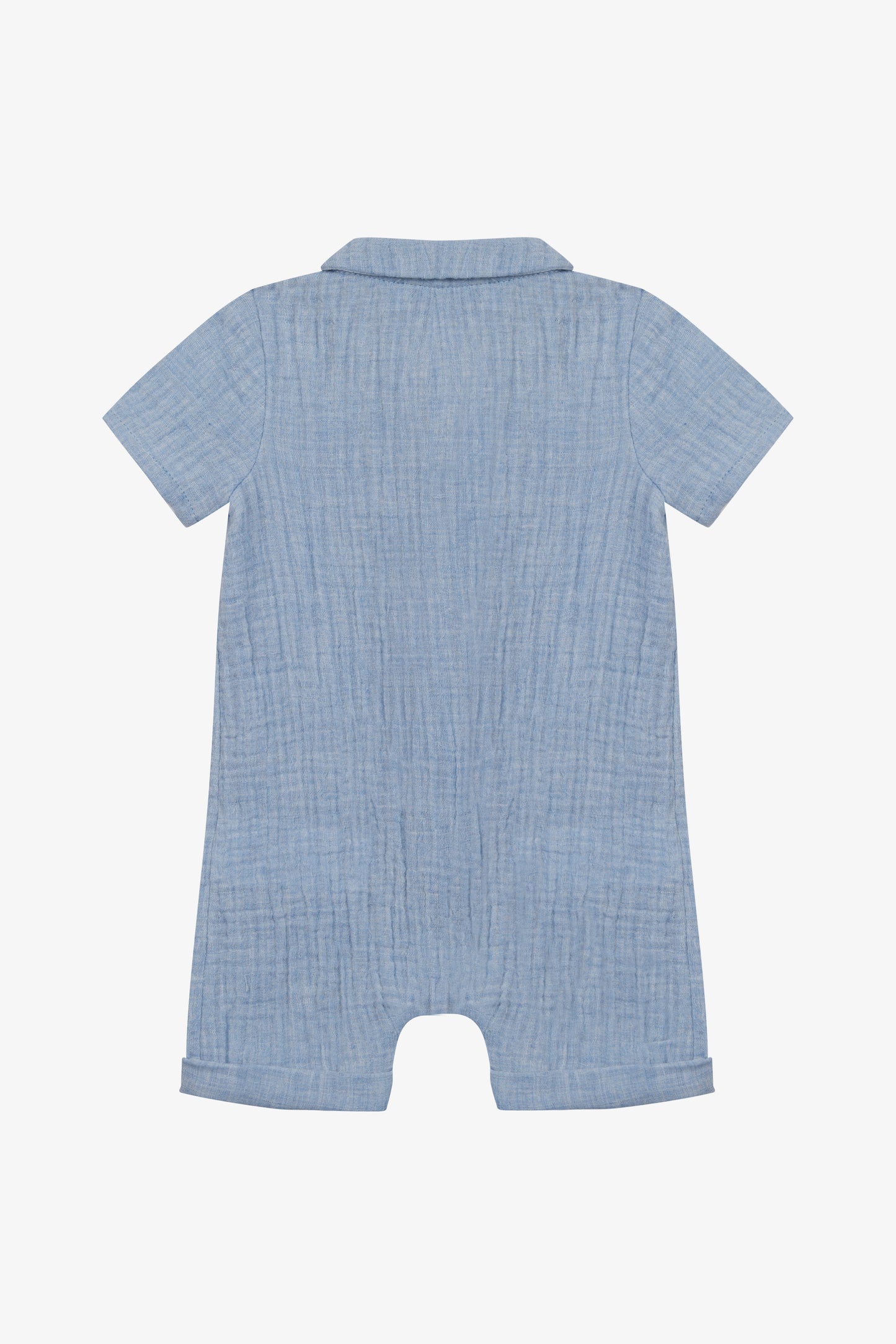 Combinaison courte - Bleu nuage coton écusson TC