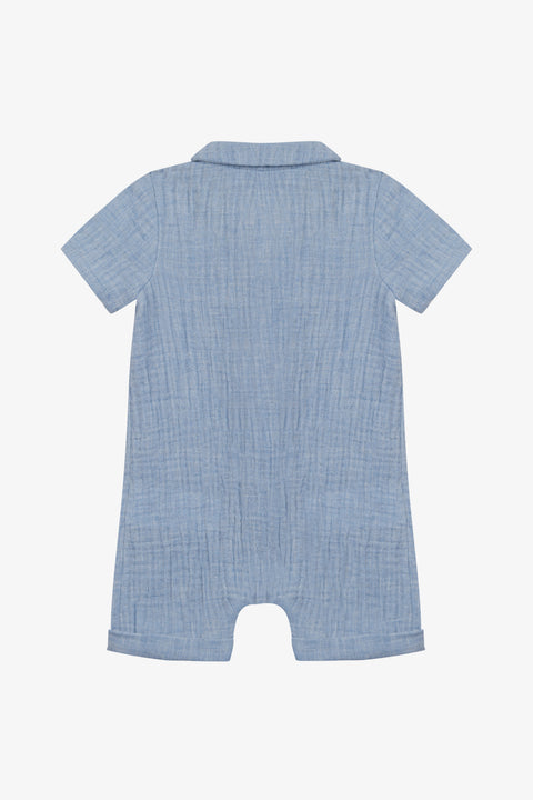 Completo breve - Blu Stemma TC in cotone nuvola - Image principale