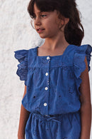 Completo breve - Blu traforato elettrico