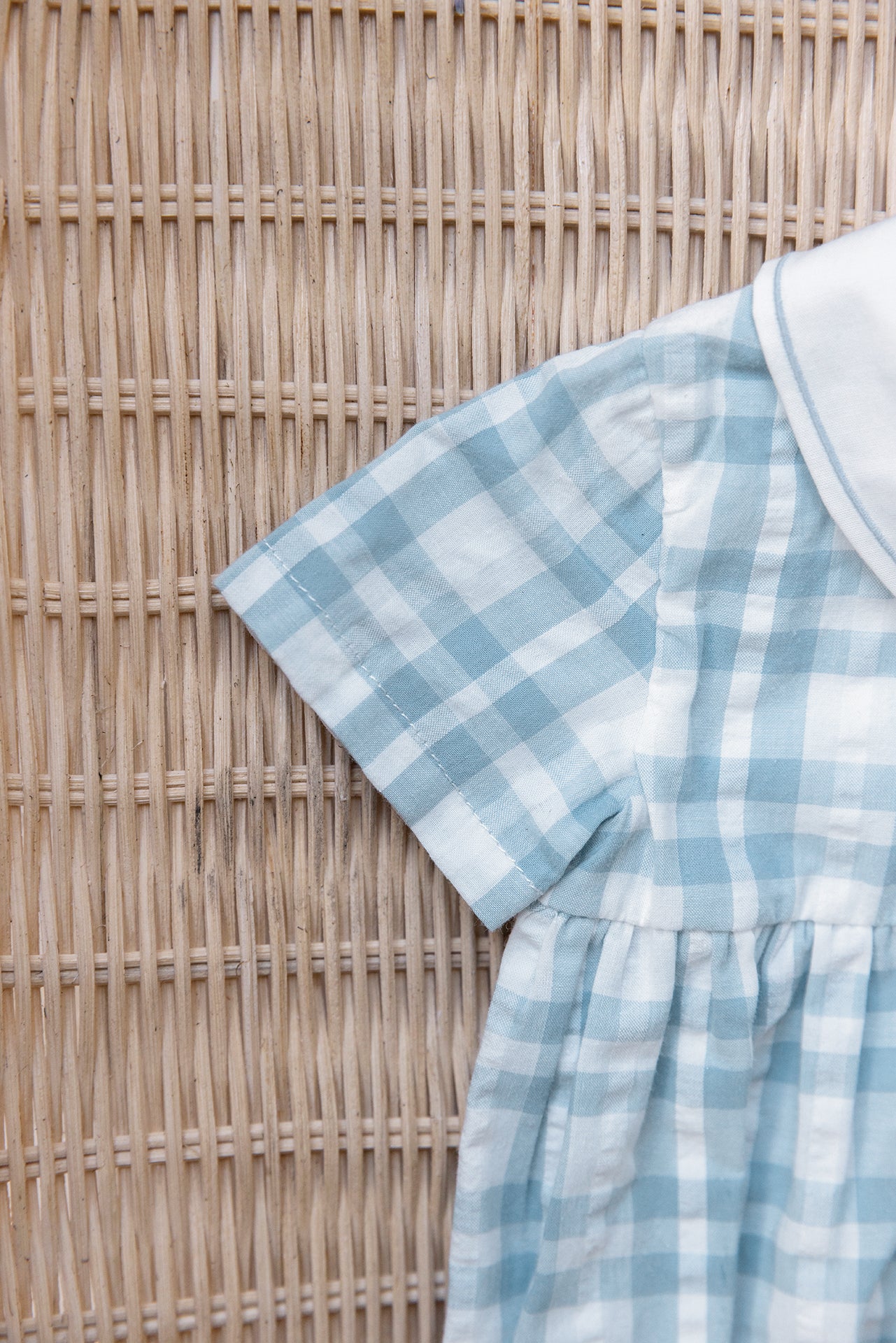 Combinaison courte - Bleu horizon coton carreaux