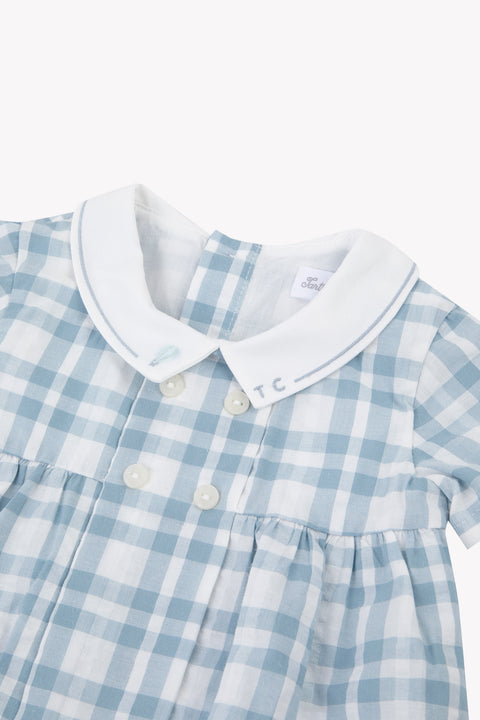 Kurzer Overall - Blau Horizont Karo - Image principale