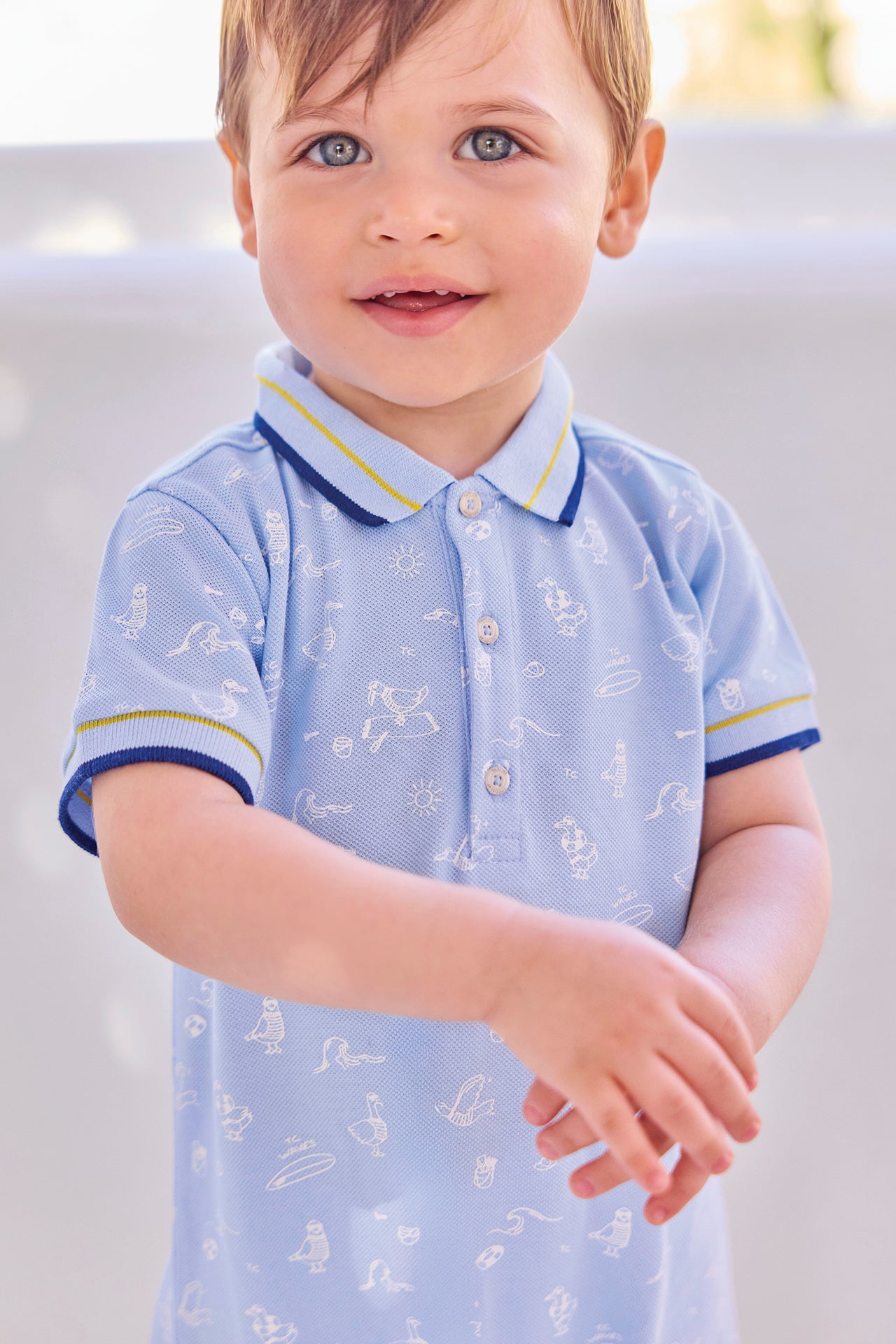 Kurzer Overall - Blau klare Wolke DruckMeer