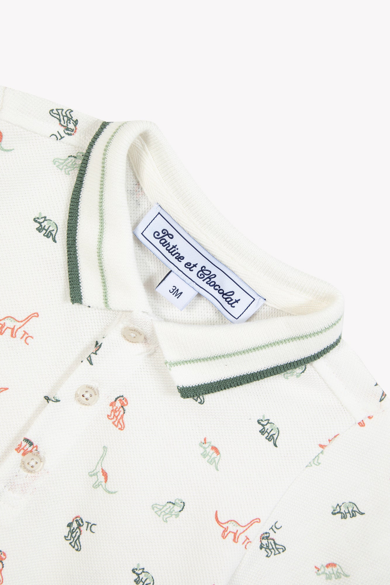 Kurzer Overall - Ecru DruckDinosaurier