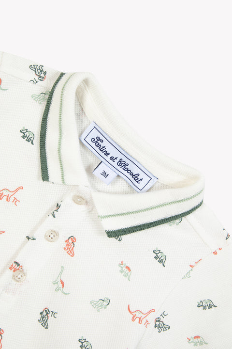 Kurzer Overall - Ecru DruckDinosaurier - Image principale