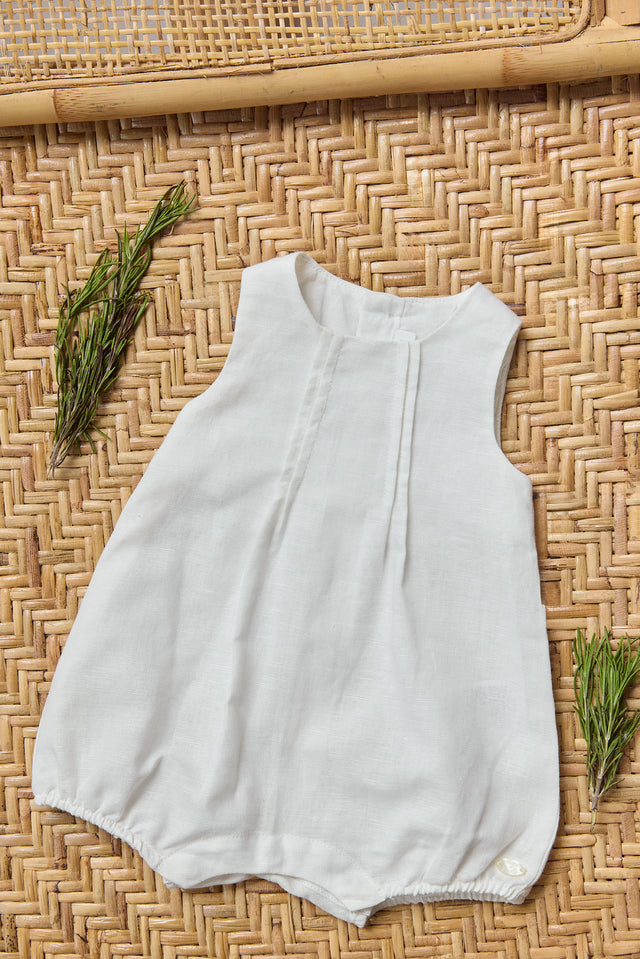 Kurzer Overall - Ecru Leinen - Image principale