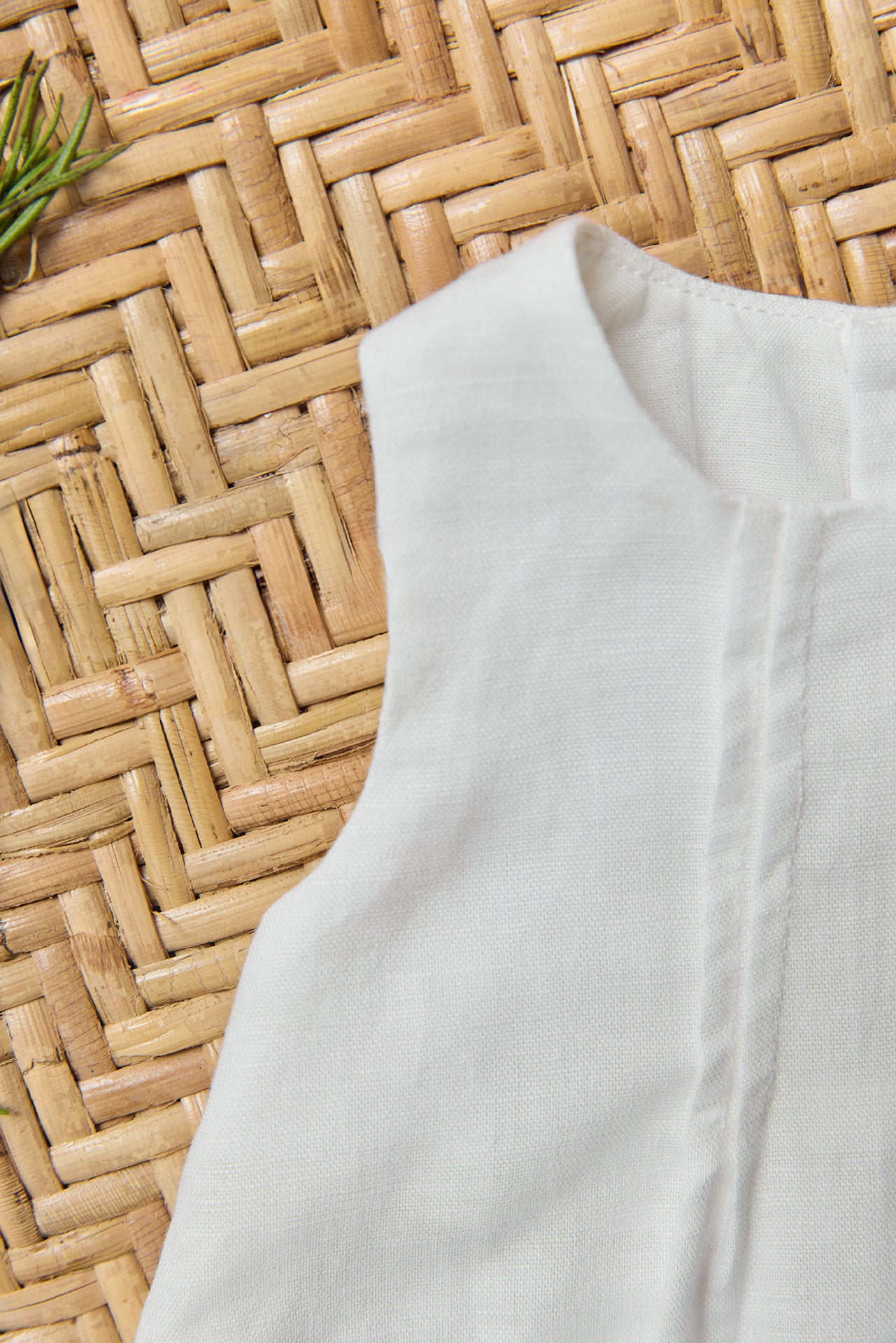 Kurzer Overall - Ecru Leinen