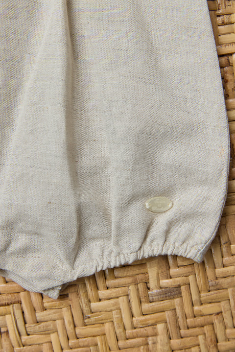 Kurzer Overall - Beige Heidekraut Leinen - Image principale