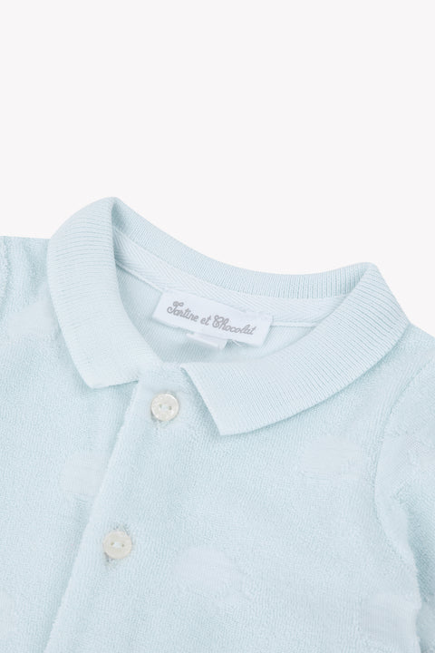 Kurzer Overall – Sky-Baumwoll-Igelmuster - Image principale