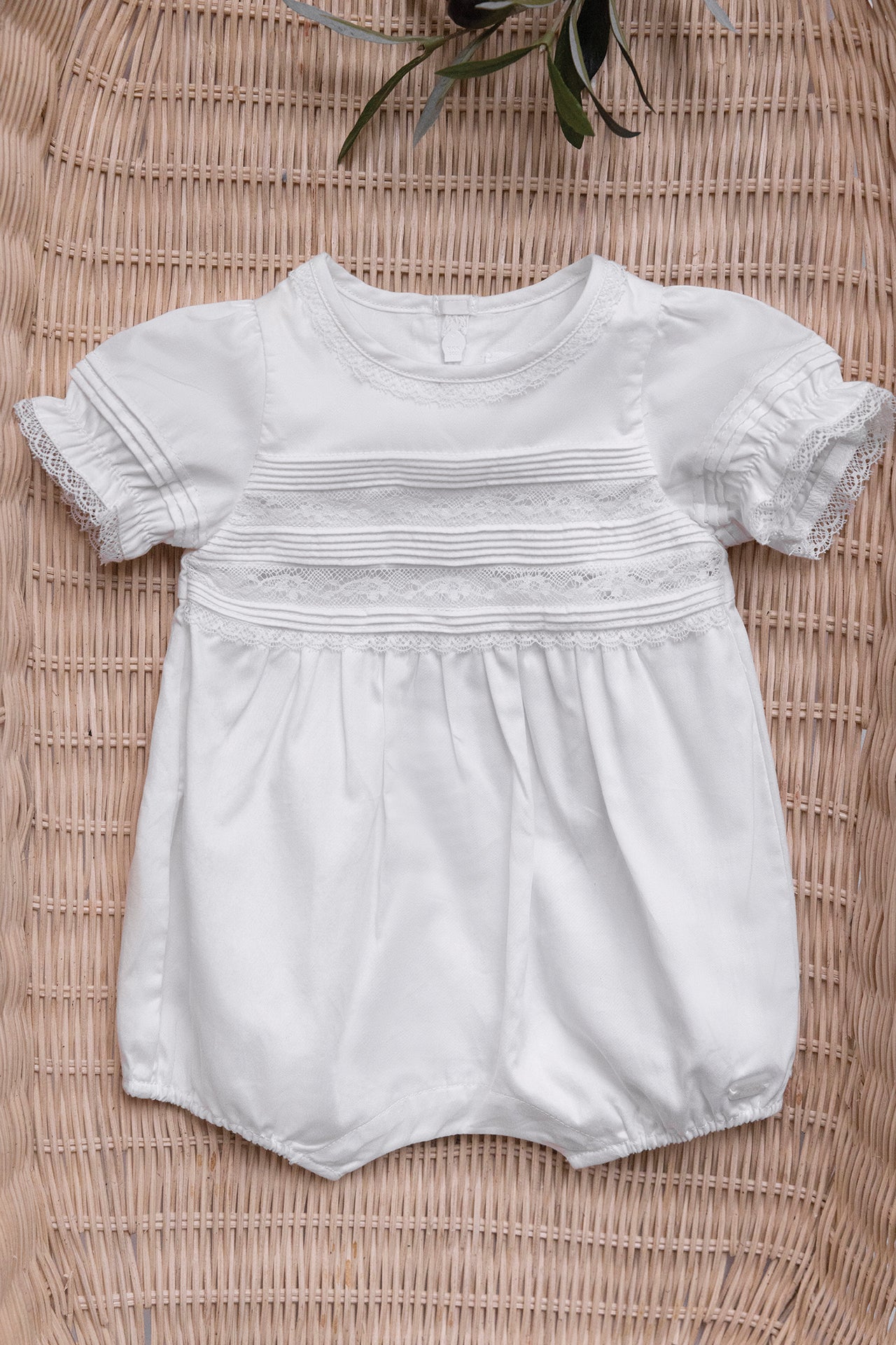 Combinaison courte - Ecru coton dentelle