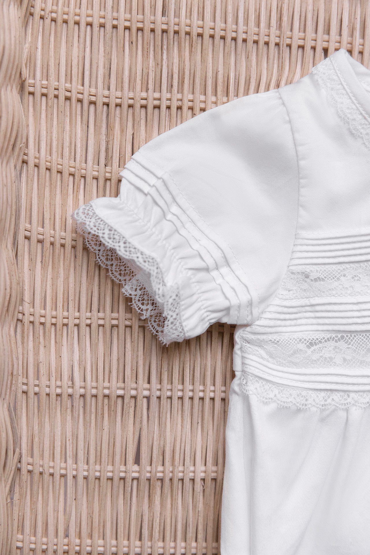 Combinaison courte - Ecru coton dentelle