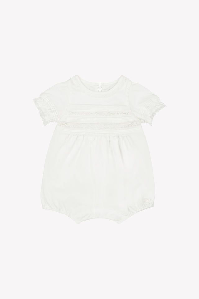 Kurzer Overall - Ecru Baumwolle Spitze - Image principale