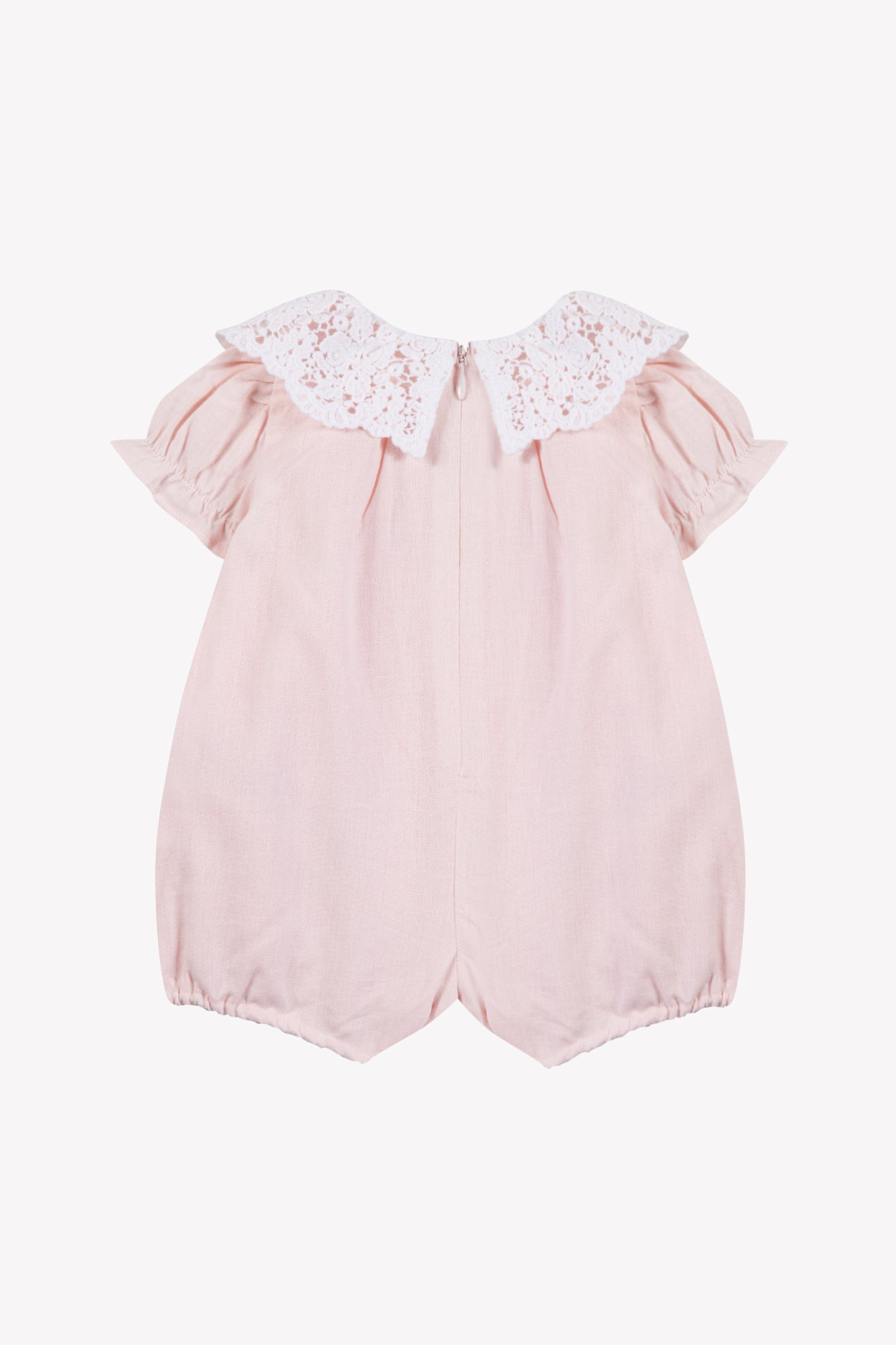 Combinaison courte - Rose col dentelle