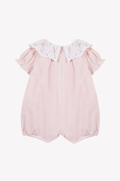 Combinaison courte - Rose col dentelle - Image principale