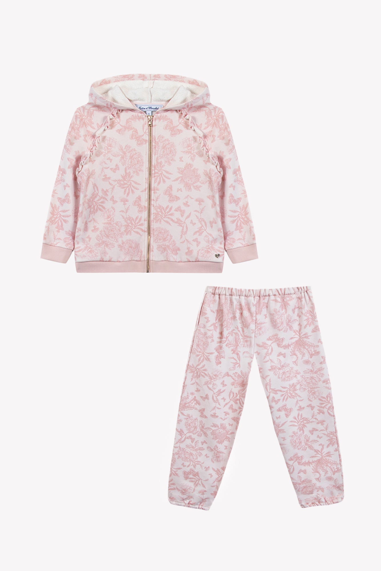 Ensemble Jogging - Rose 100% coton imprime illustration Toile de jouy