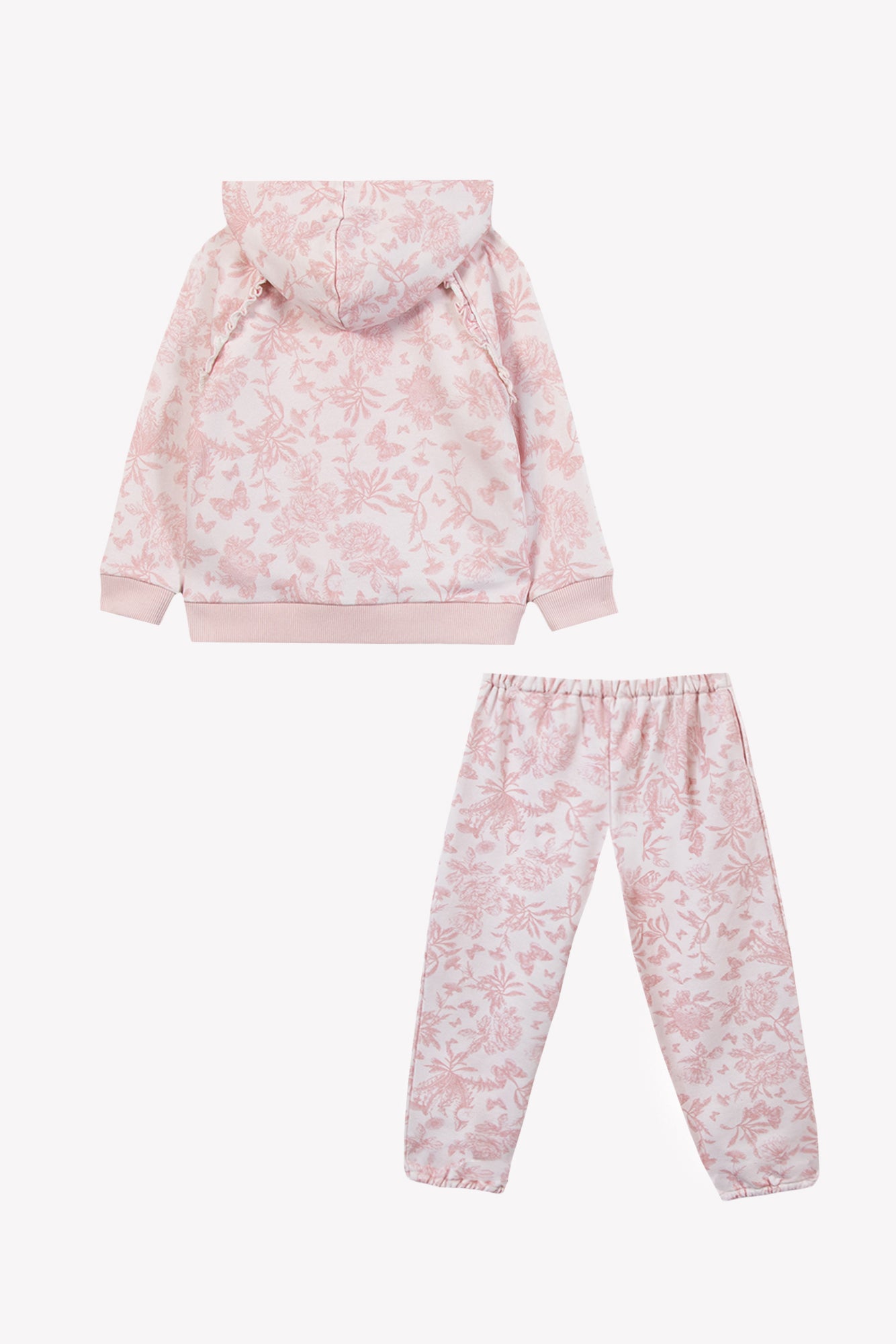 Ensemble Jogging - Rose 100% coton imprime illustration Toile de jouy