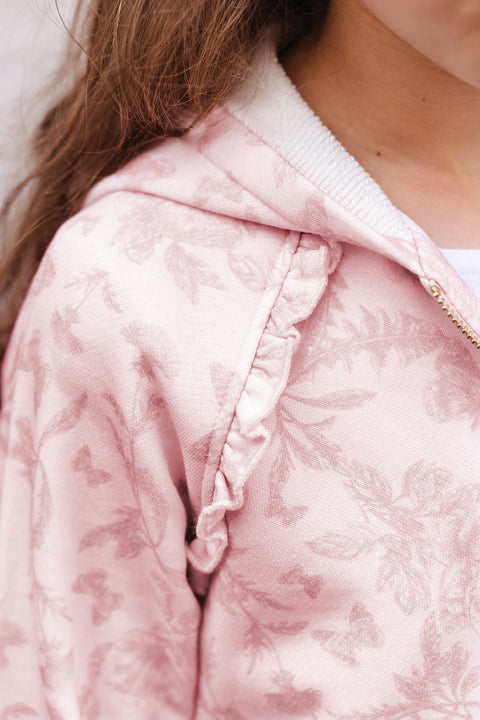 Ensemble Jogging - Rose 100% coton imprime illustration Toile de jouy - Image principale