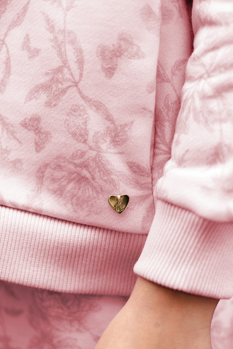 Ensemble Jogging - Rose 100% coton imprime illustration Toile de jouy - Image principale